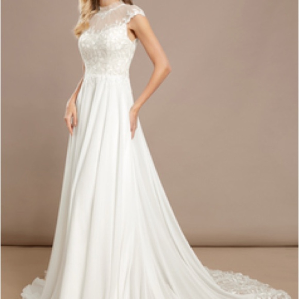 Wedding Dress - Size 0 - Lace High Neck